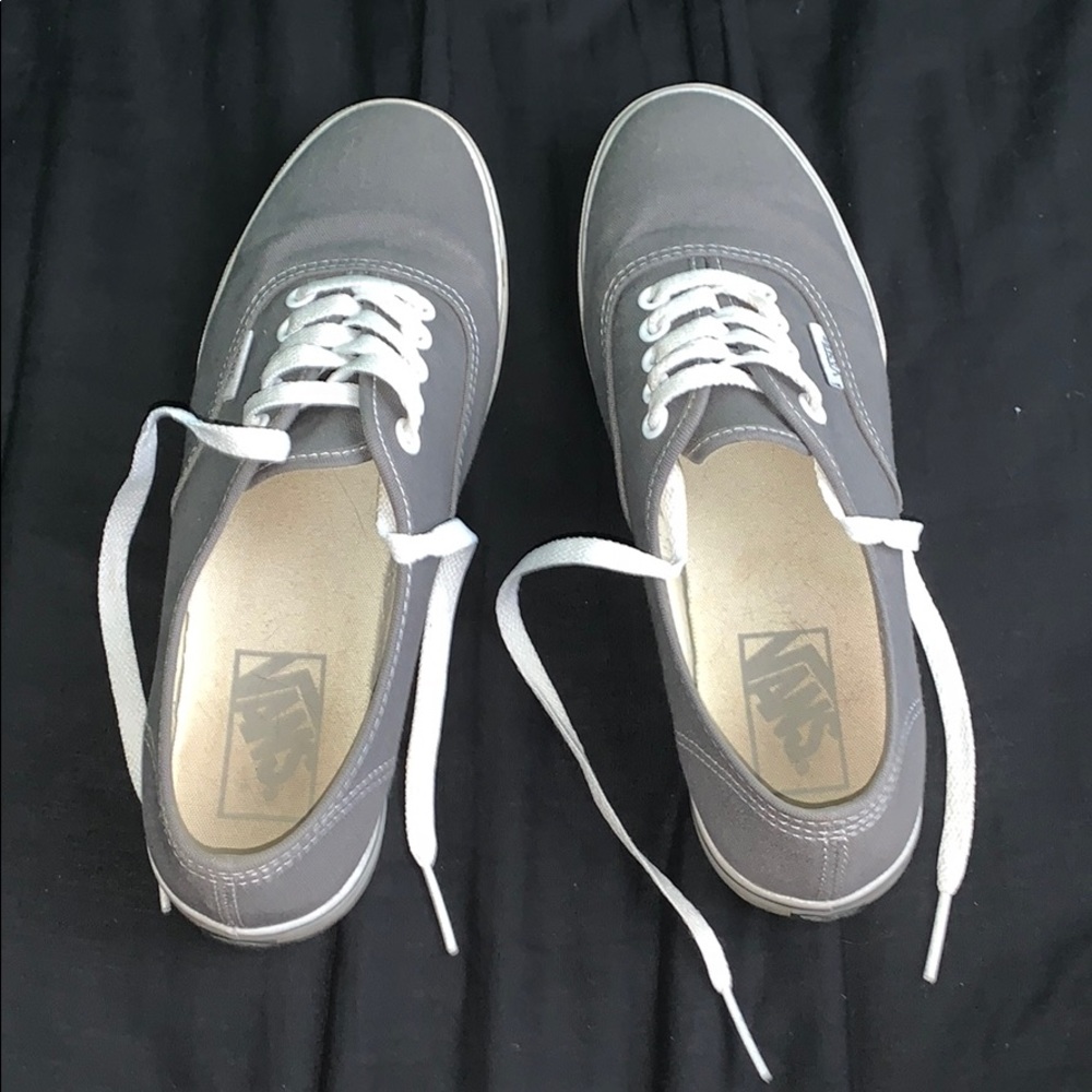 gray vans , size 7.5 in womens & size 6 in mens